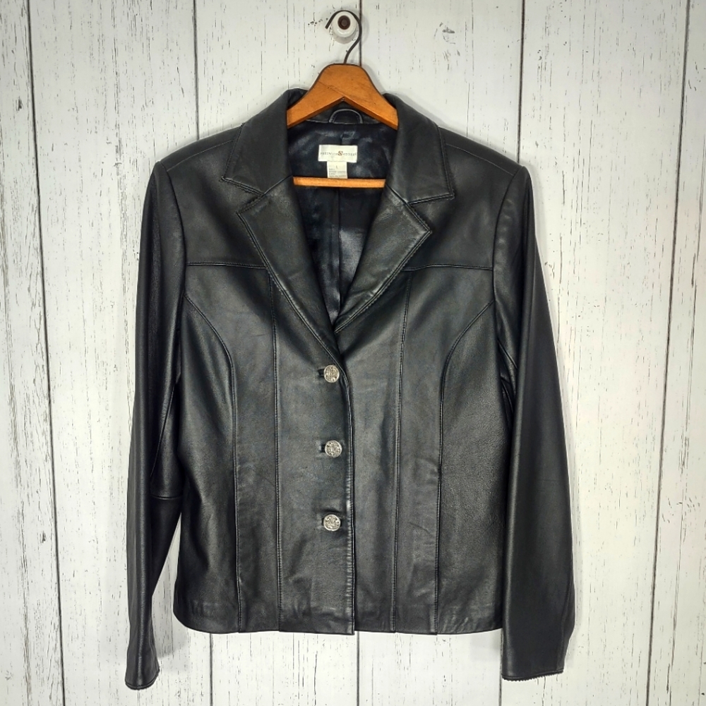 Preswick & Moore Button Front Leather Jacket